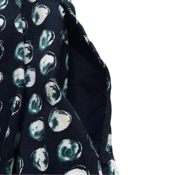 Banana Republic Skirt Navy Blue Green White Circle Print Pleated Pockets Size 6 - Picture 10 of 12